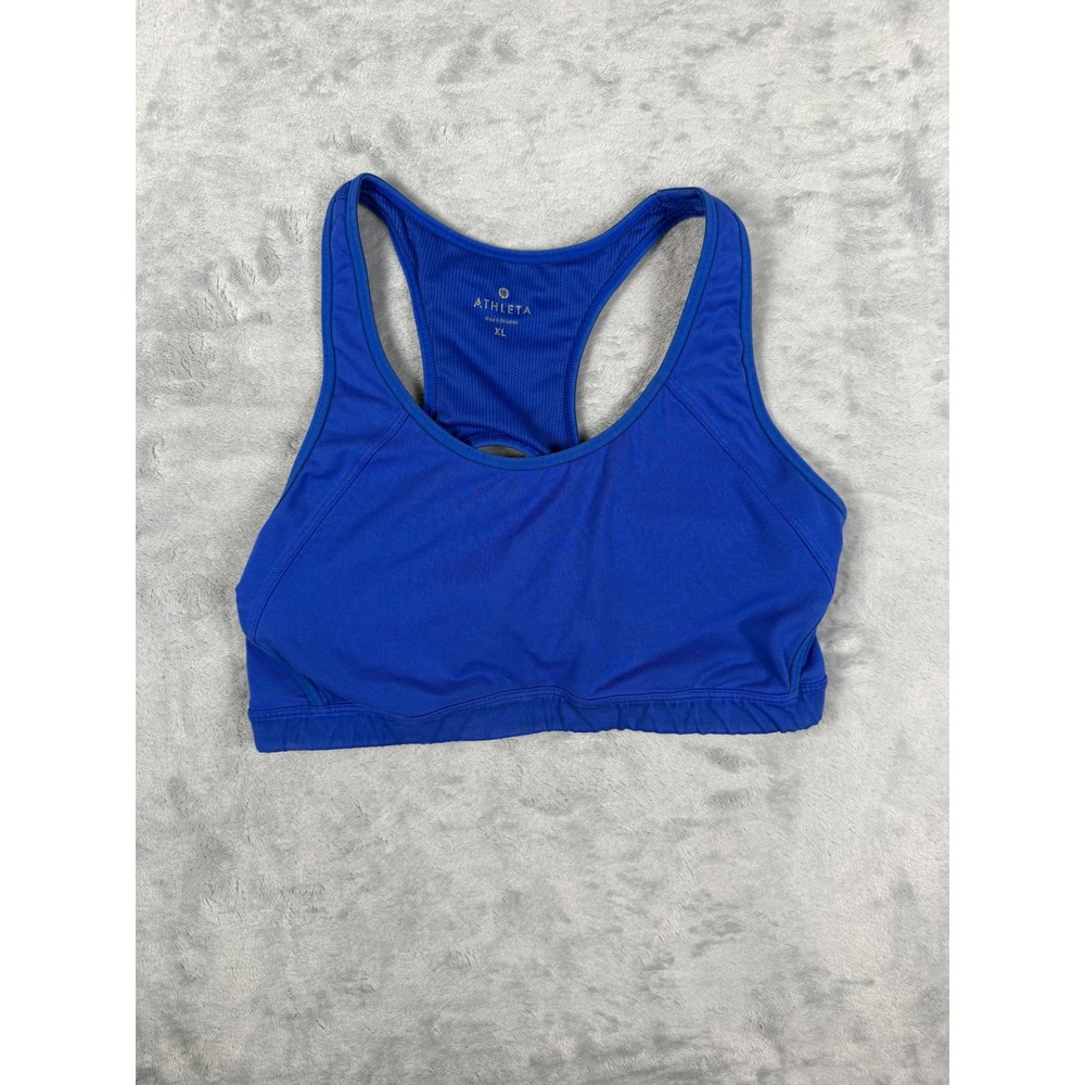 Athleta Royal Blue Racerback Sports Bra with Cutouts XL